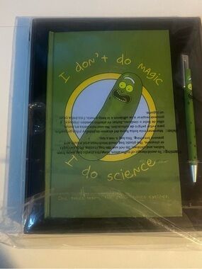 Rick And Morty Notebook & Pen Set Brand New Sealed Pickle Rick Adult Swim CN